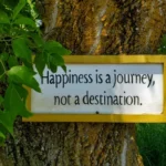Happiness is a journey not a destination