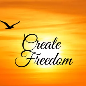 Create freedom on a sunset background